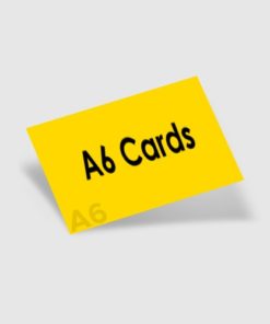 A6 Cards printed by A1 Printing showcasing vibrant colors and crisp text.