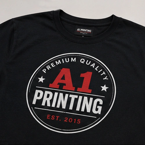 Vibrant multicolor screen printed t-shirt design