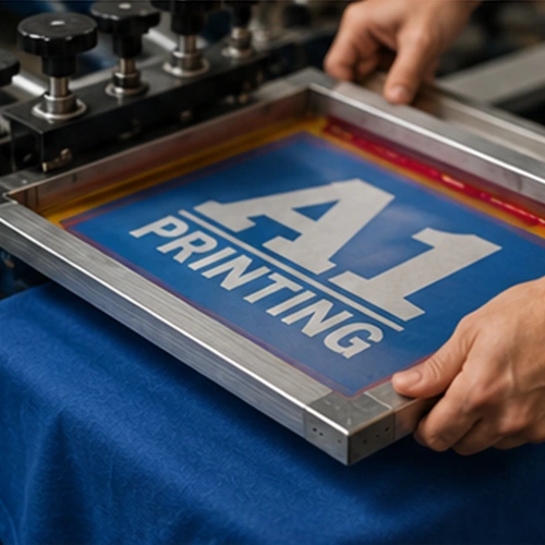 Group of screen printed hoodies for corporate team event