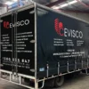 Truck side panel signage Melbourne with bold business branding and high-visibility graphics