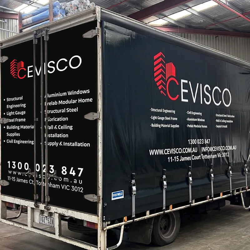 Truck side panel signage Melbourne with bold business branding and high-visibility graphics